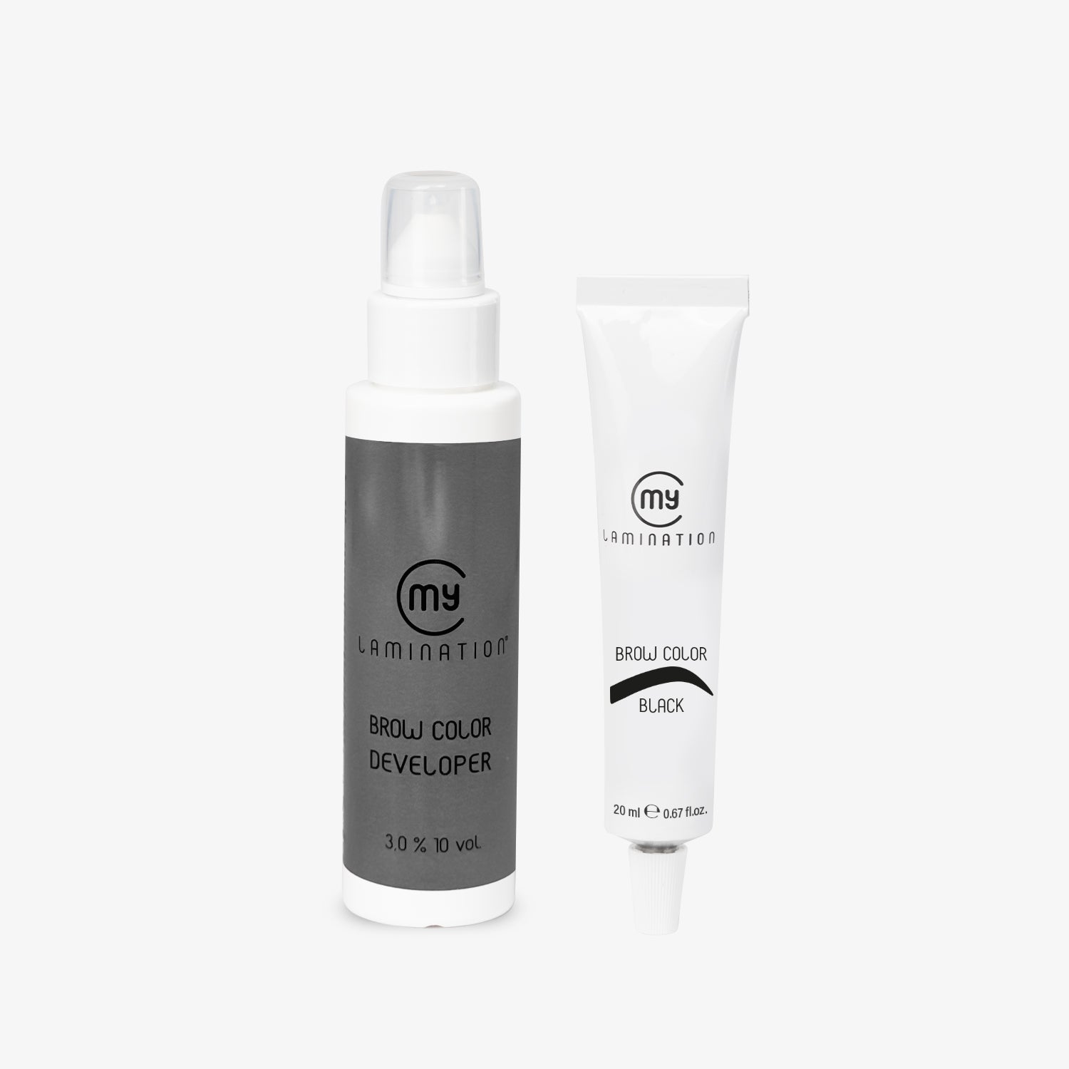 kit brow developer and color black