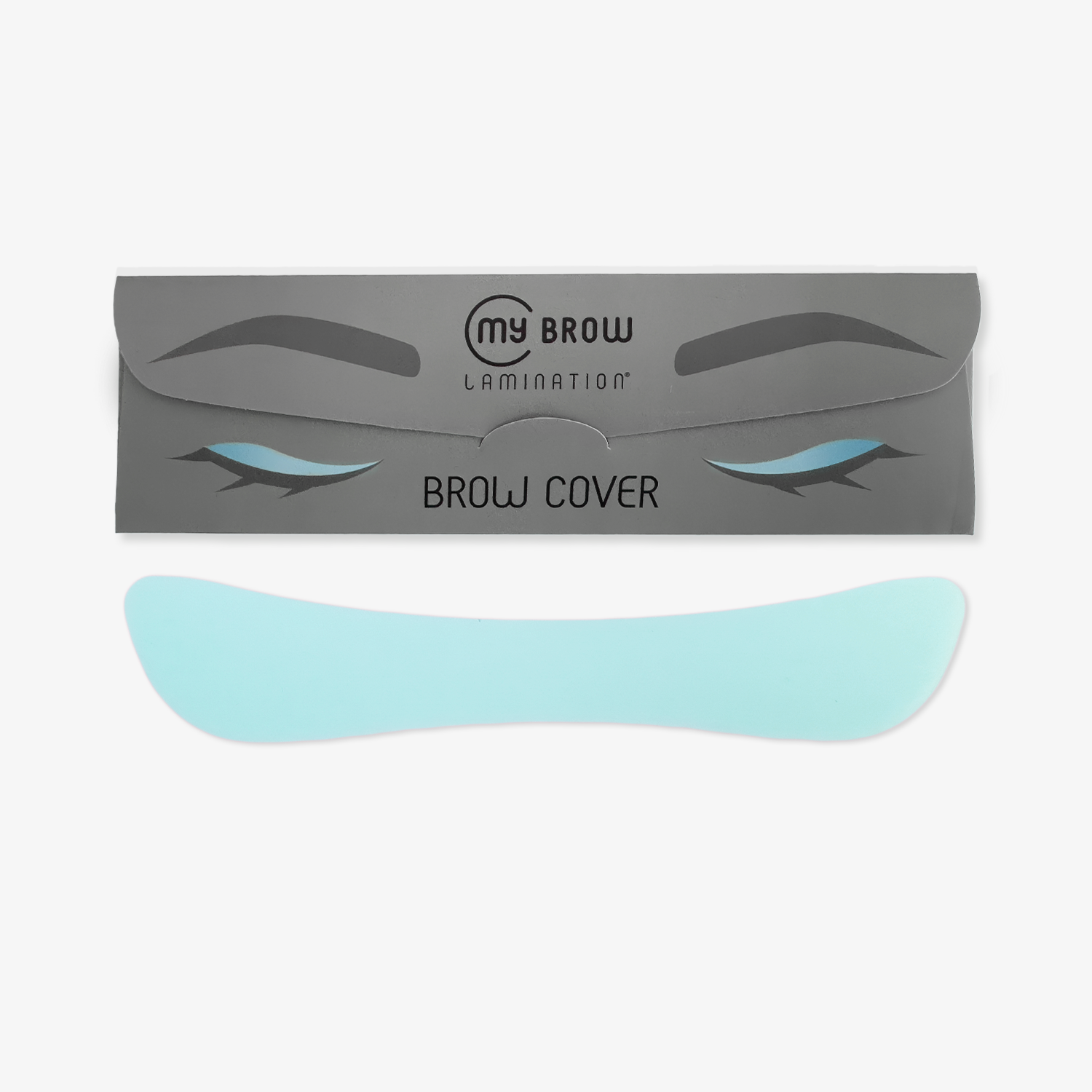 a pair of blue eyebrow patches