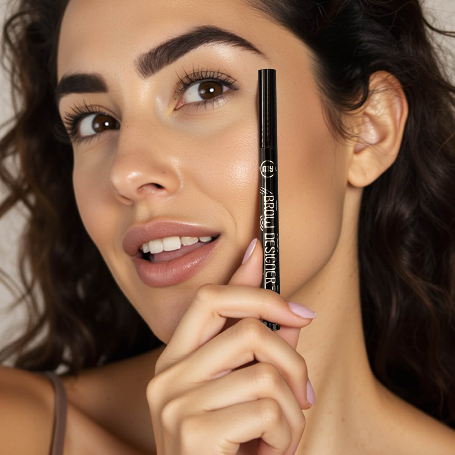 modella con brow designer in mano