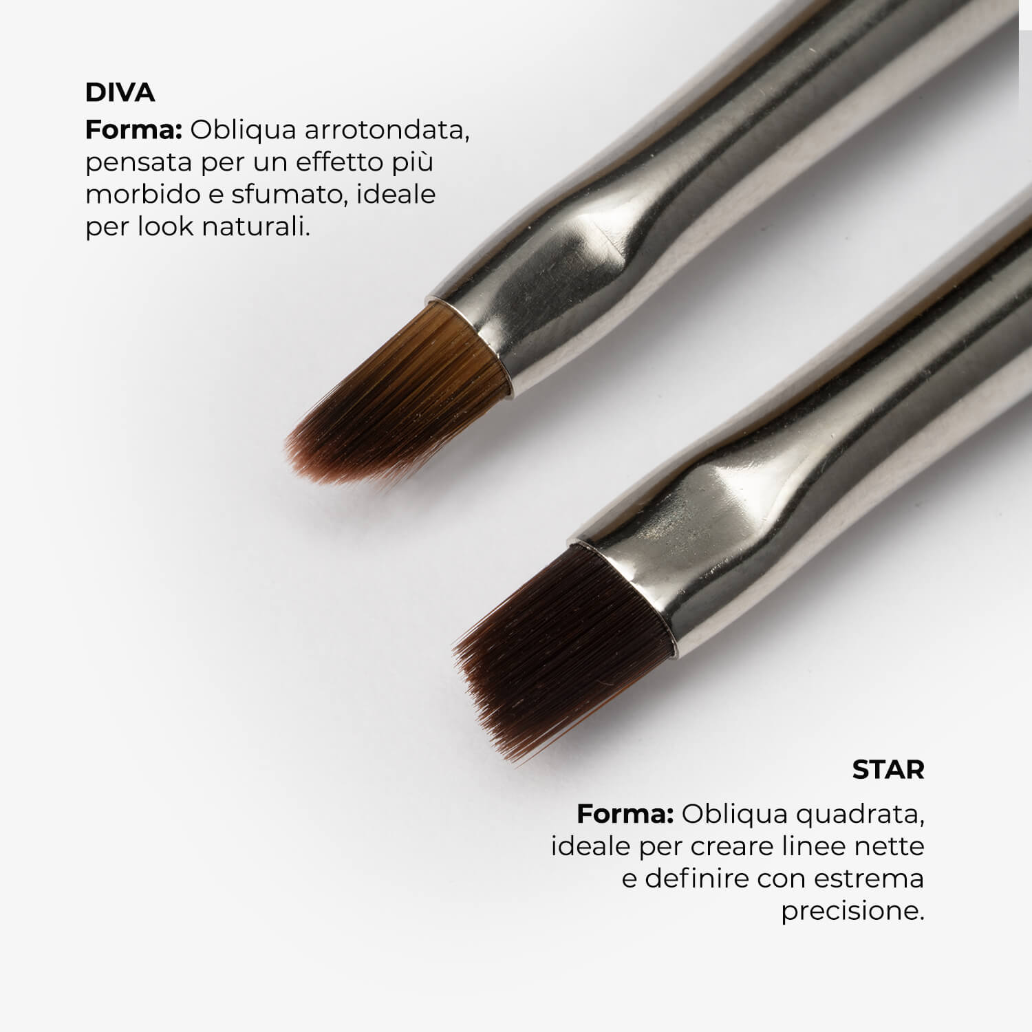 dettaglio punte dei pennelli star e diva my lamination