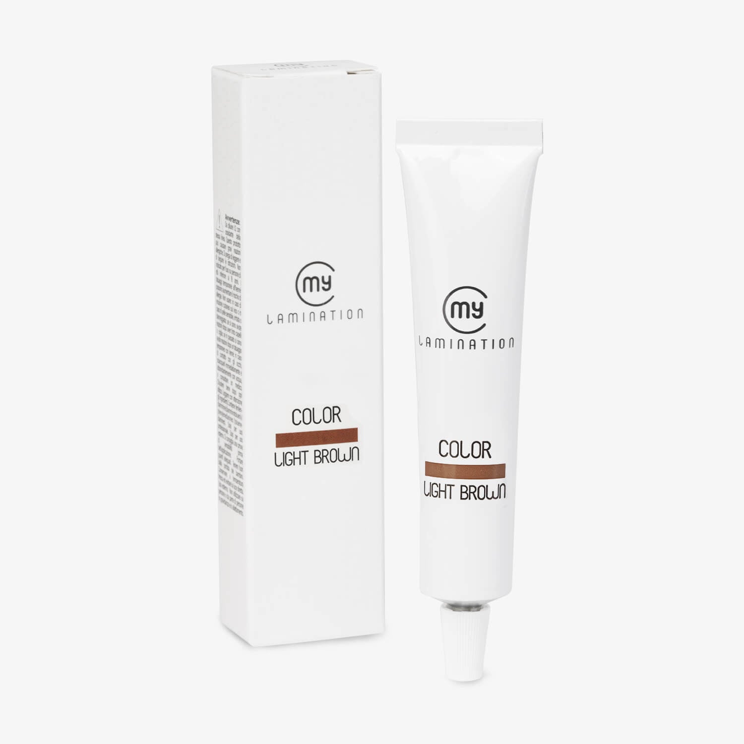 tinta marrone chiaro per ciglia e sopracciglia di my lamination