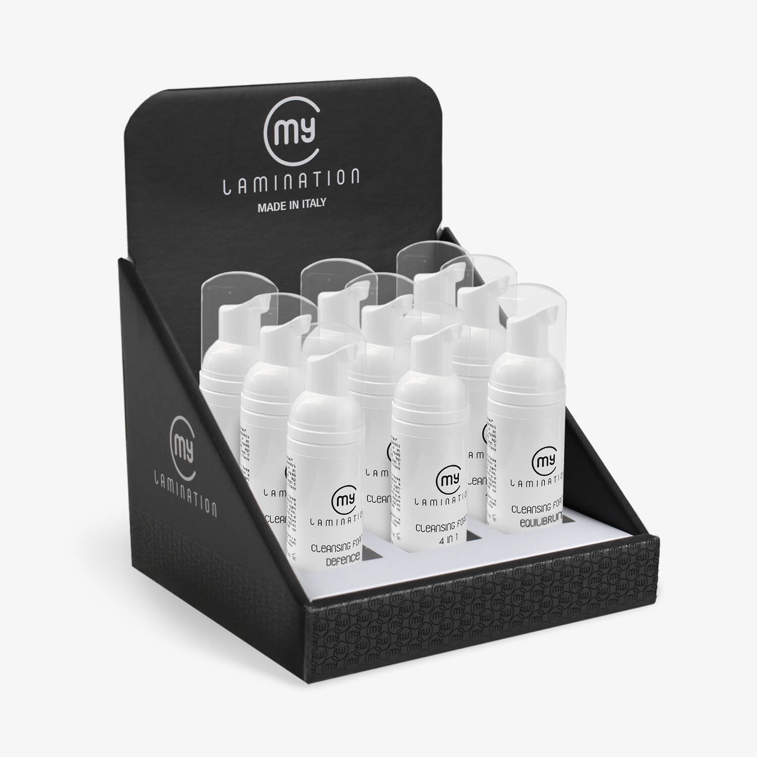 Espositore di 9 cleansing foam misti my lamination