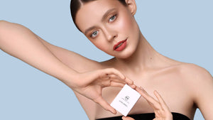 model with my lamination lifting cream in her hands