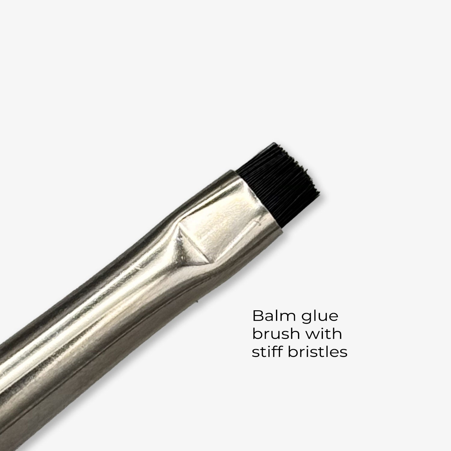 Balm glue brush with stiff bristles
