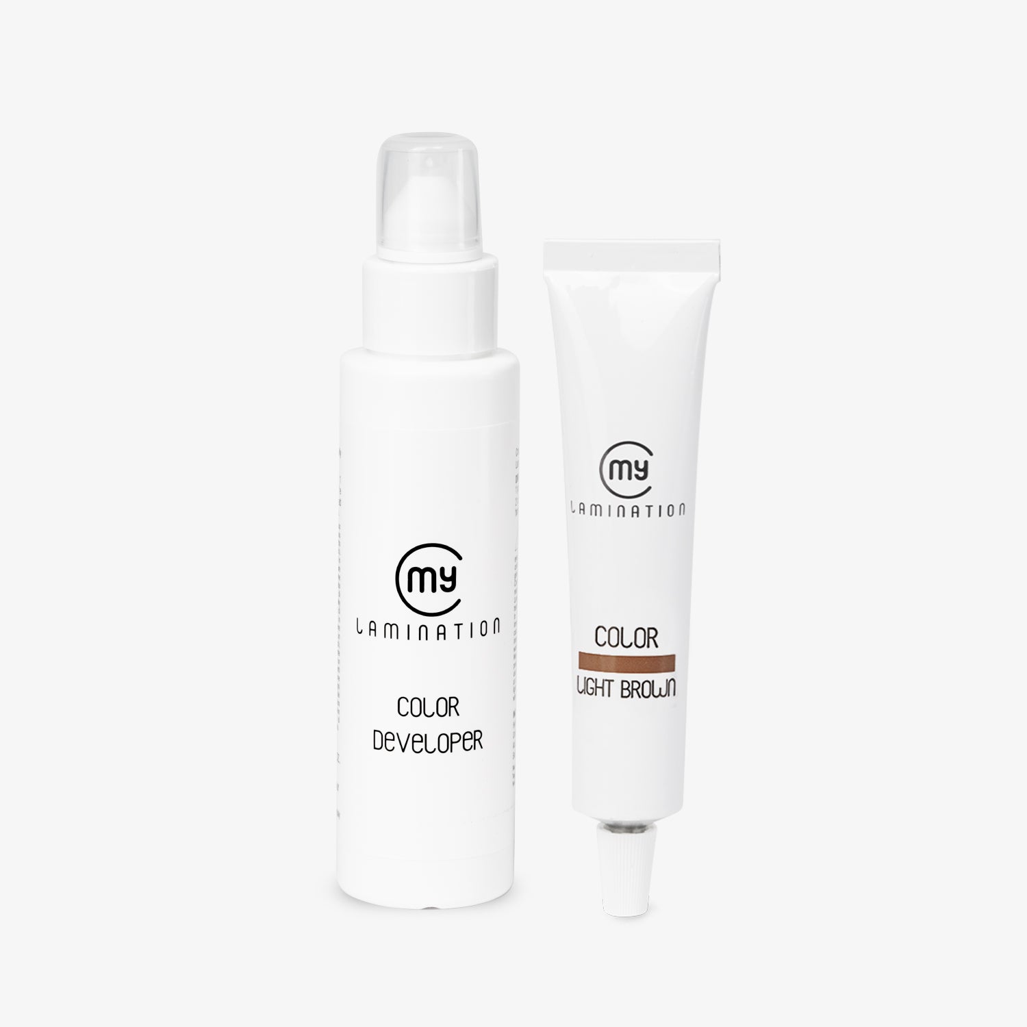 color developer and color light brown for lash