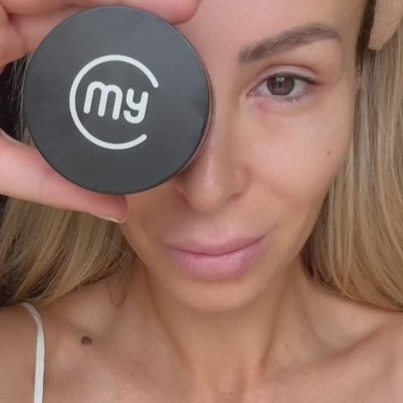 Blonde girl spreads my lamination timeless on her face